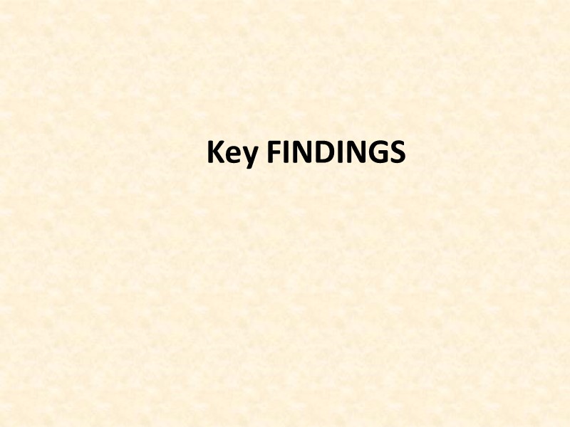Key findings